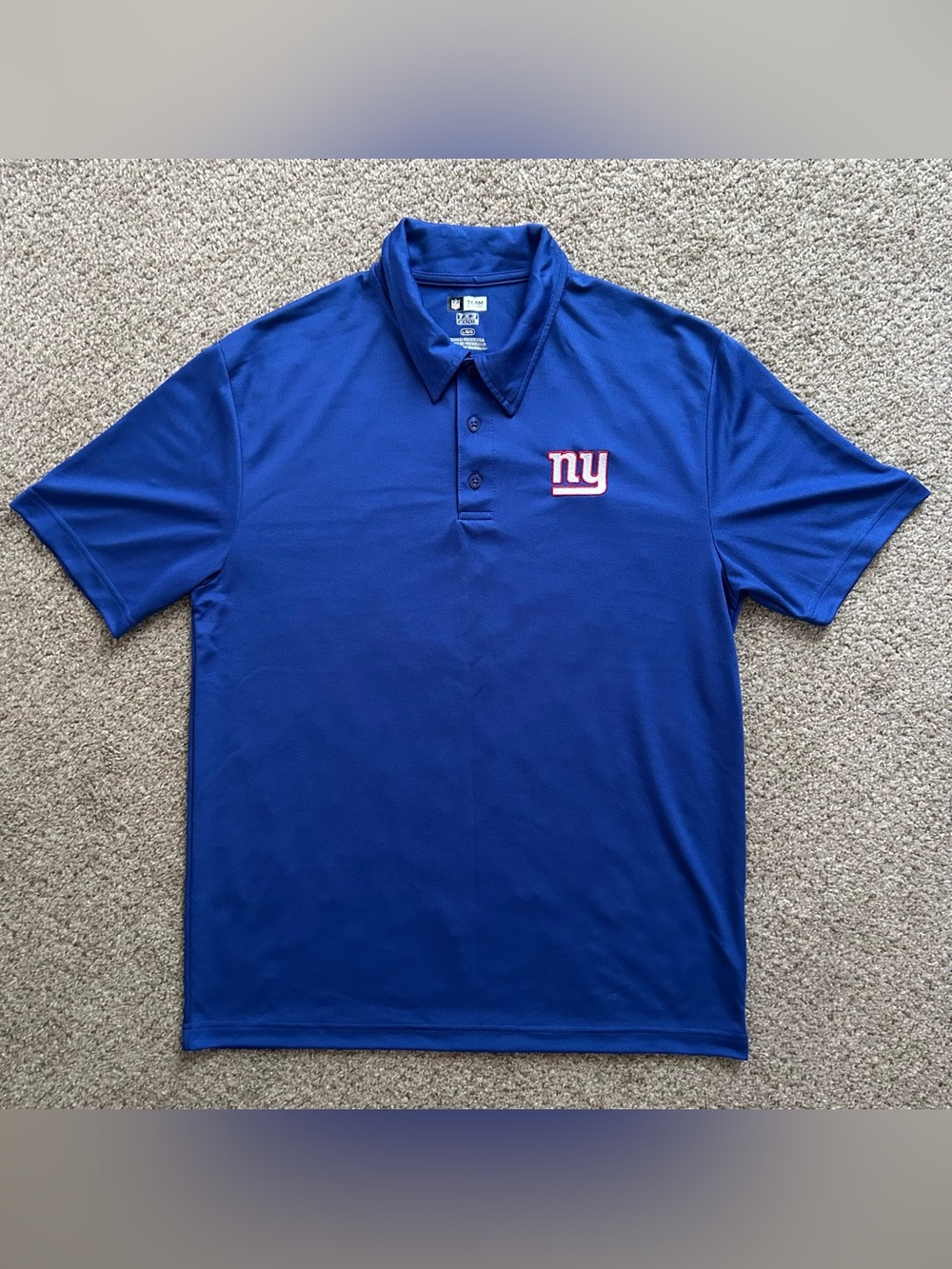 NFL Team Apparel NY Giants Short Sleeve Polo T Shirt Logo Size Large Football